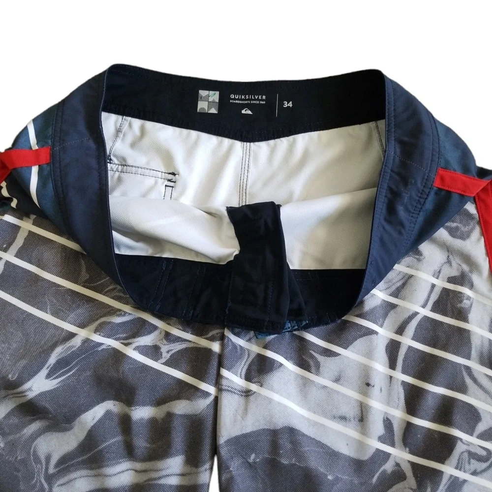 Quiksilver Men's Dryflight Highline Lava Slash Swim Board Shorts‎ Sz. 34
